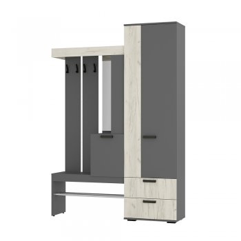 Прихожая Трамп графит/крафт белый (БТС) в Ревде - revda.mebel-e96.ru