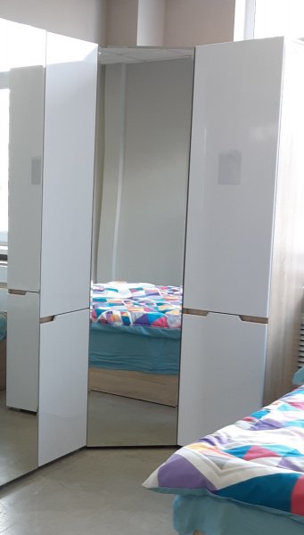 Угловой шкаф с зеркалом Трио (Эко) в Ревде - revda.mebel-e96.ru | фото