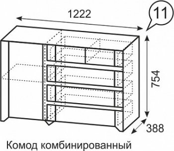 Комод комбинированный №11 Твист (ИжМ) в Ревде - revda.mebel-e96.ru