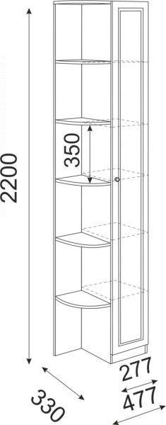 Угловой пристрой Беатрис (модуль 14) правый (Риннер) в Ревде - revda.mebel-e96.ru