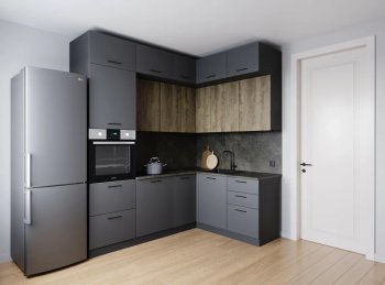 Кухонный гарнитур угловой Умбра МДФ 2200*1700 мм (Санвут) в Ревде - revda.mebel-e96.ru
