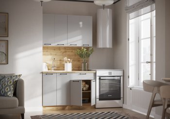 КУхонный гарнитур Валерия 1200 мм вотан/серый (Сурская) в Ревде - revda.mebel-e96.ru