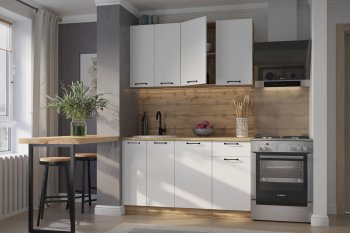 КУхонный гарнитур Валерия 1400 мм вотан/белый (Сурская) в Ревде - revda.mebel-e96.ru