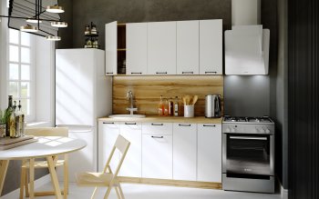 КУхонный гарнитур Валерия 1600 мм вотан/белый(Сурская) в Ревде - revda.mebel-e96.ru
