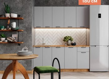 КУхонный гарнитур Валерия 1800 мм вотан/серый (Сурская) в Ревде - revda.mebel-e96.ru