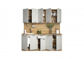 КУхонный гарнитур Валерия 2000 мм вотан/серый (Сурская) в Ревде - revda.mebel-e96.ru