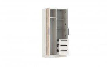 Шкаф 850 мм 83.09 Вегас (2-х дв.) с зеркалом белый (Олмеко) в Ревде - revda.mebel-e96.ru