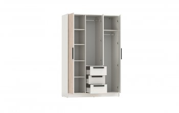 Шкаф 1300 мм 83.08 Вегас (3-х дв.) белый (Олмеко) в Ревде - revda.mebel-e96.ru