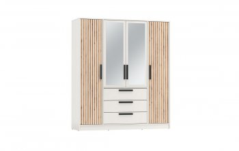 Шкаф 1700 мм 83.07 Вегас (4-х дв.) белый (Олмеко) в Ревде - revda.mebel-e96.ru