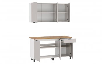Кухонный гарнитур 1500 мм Венера кашемир ЛДСП (Олмеко) в Ревде - revda.mebel-e96.ru