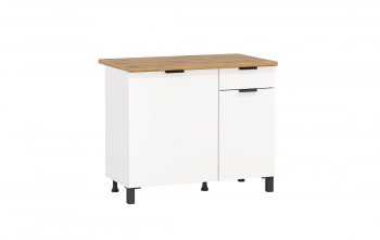 Шкаф нижний Венера (1000) ЛДСП белый (Олмеко) в Ревде - revda.mebel-e96.ru