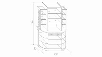 Шкаф универсальный с зеркалами Венеция В-1 (Мар) в Ревде - revda.mebel-e96.ru