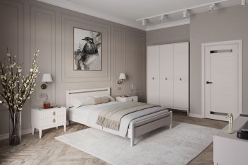 Кровать из массива Вероника-1 Льняной (БМ) в Ревде - revda.mebel-e96.ru