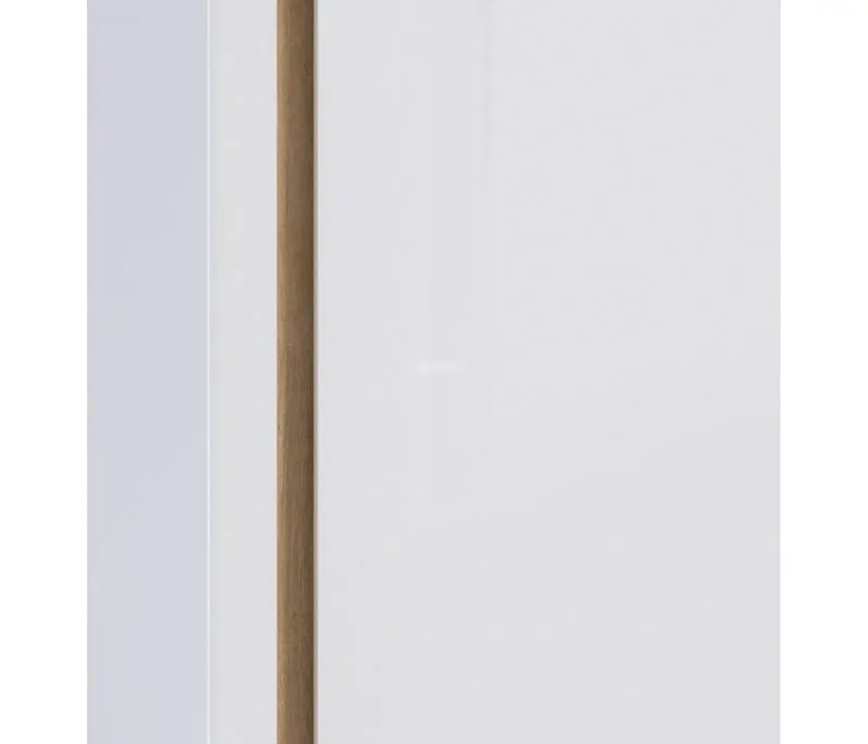 Шкаф 800 мм 2х дверный с зеркалом Веста СБ-2259 (Дуб Бунратти/Белый глянец) (СП) в Ревде - revda.mebel-e96.ru