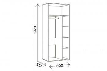 Шкаф 800 мм Виллитус М1 (Комфорт) в Ревде - revda.mebel-e96.ru