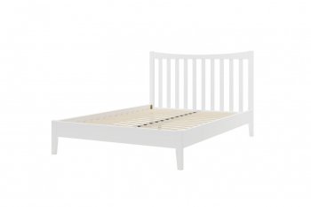 Кровать из массива Виола белый античный (БМ) в Ревде - revda.mebel-e96.ru