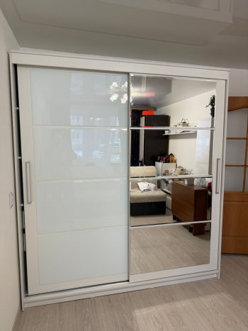 Шкаф-купе Крафт-6 белый ясень 2000 мм (БТС) в Ревде - revda.mebel-e96.ru