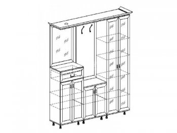 Прихожая Янна ЯН-28 правая (с карнизом) (Раус) в Ревде - revda.mebel-e96.ru