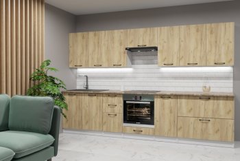 Кухонный гарнитур Янтарь 3000 мм (Герда) в Ревде - revda.mebel-e96.ru